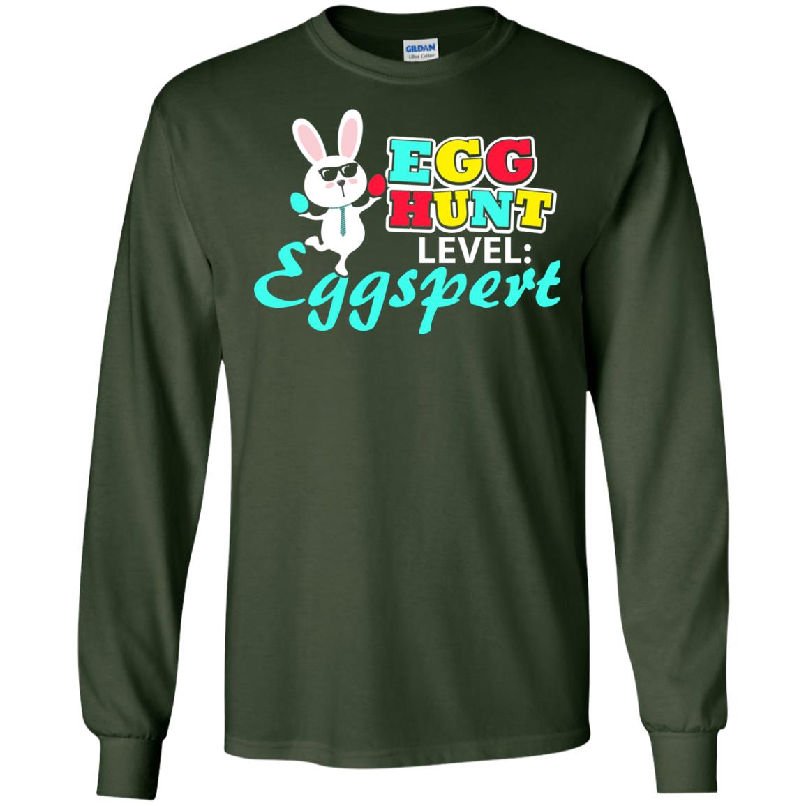 Egg Hunt Level Eggspert Easter Holiday T-shirt Forest Green