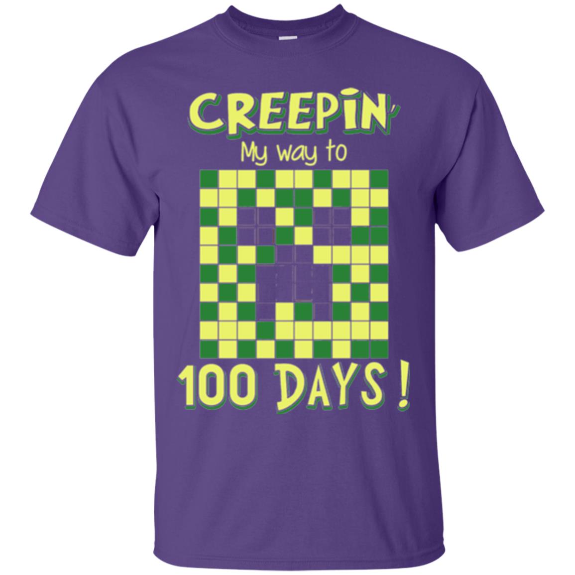 Teacher T-shirt Creepin My Way To 100 Days Purple