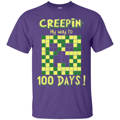 Teacher T-shirt Creepin My Way To 100 Days Purple