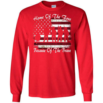 Home Of The Free Because Of The Brave Flag Military Shirt Red