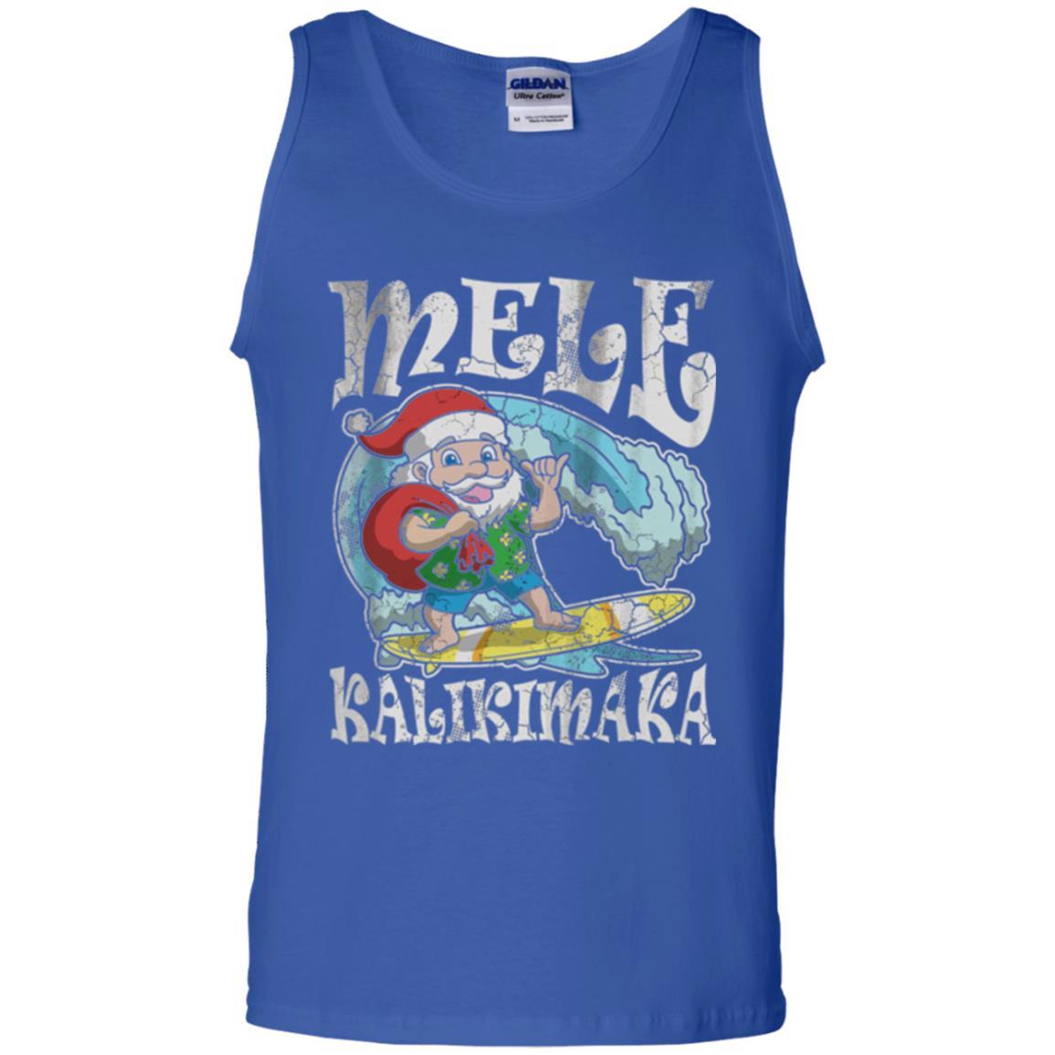 Christmas T-shirt Mele Kalikimaka Santa Hawaii Royal