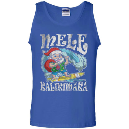 Christmas T-shirt Mele Kalikimaka Santa Hawaii Royal