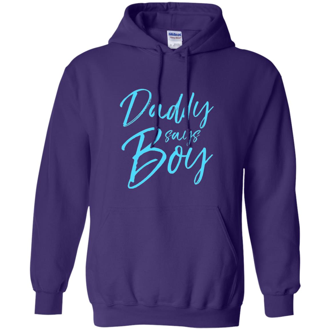 Daddy Says Boy Blue Gender Reveal Announcement Purple