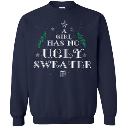 Christmas T-shirt A Girl Has No Ugly Sweater Navy