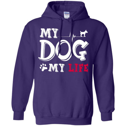 Dog Lovers T-shirt My Dog My Life Purple