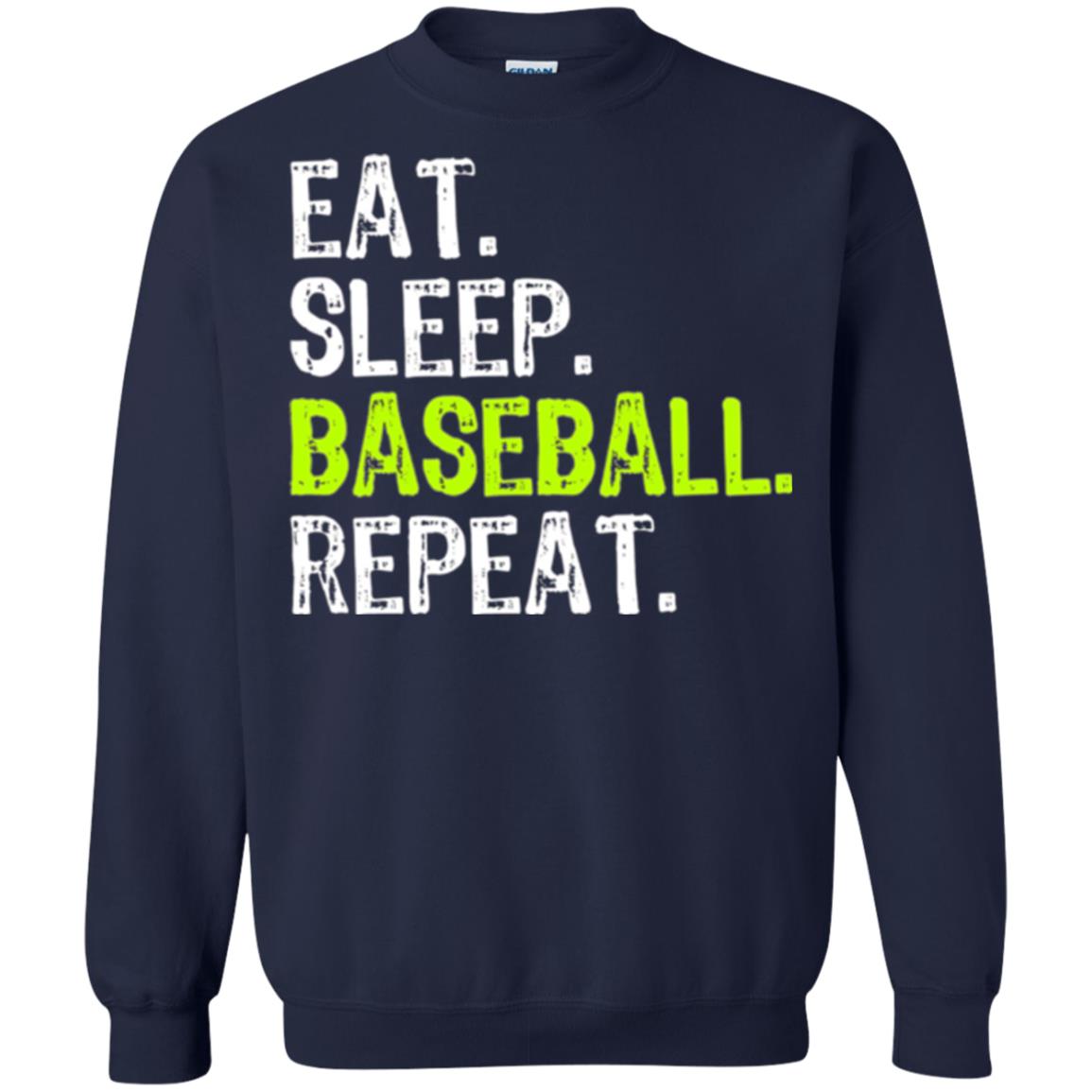 Baseball T-shirt Eat Sleep Baseball Repeat Navy