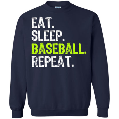 Baseball T-shirt Eat Sleep Baseball Repeat Navy