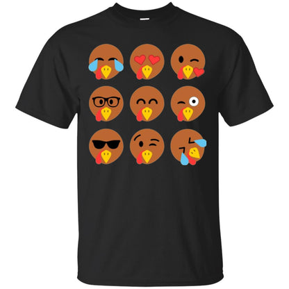 Thanksgiving T-shirt Turkey Emojis Black