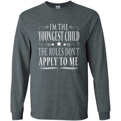 The Youngest Child T-shirt I_m The Youngest Child The Rules Don_t Apply To Me Dark Heather