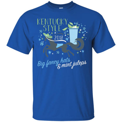 Kentucky Style Horse Big Funny Hats And Mint Juleps 2018 Shirt Royal