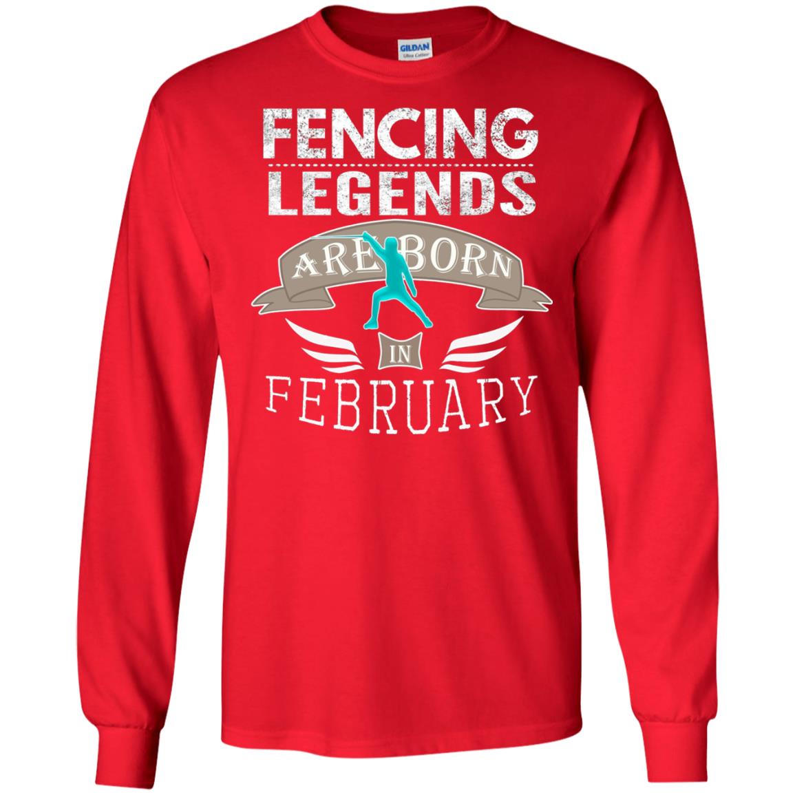 Fencing Legends Are Born In February Fencing Lover T-shirt Red