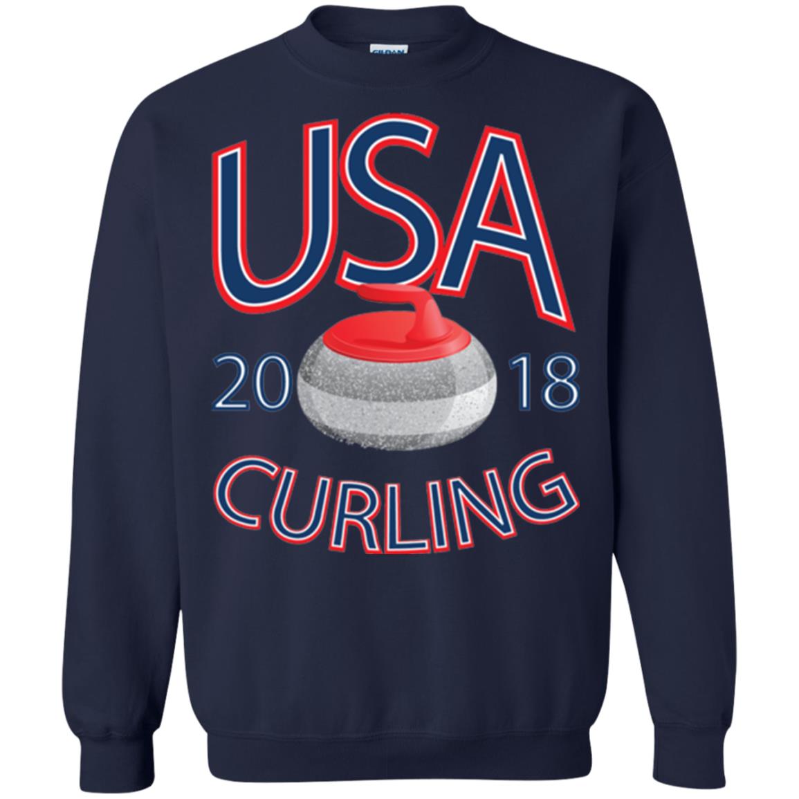 Usa 2018 Curling T-shirt Navy