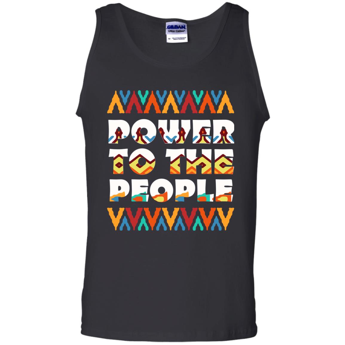 African American T-shirt Power To The People Black