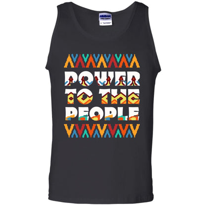 African American T-shirt Power To The People Black