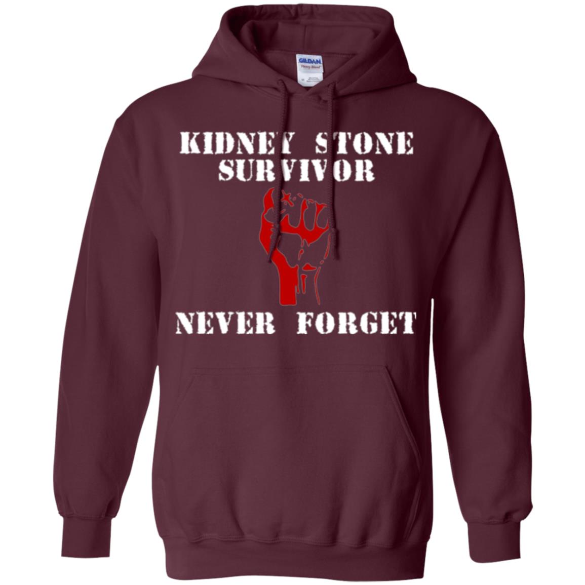 Kidney Stone Survivor Never Forget T-shirt Maroon