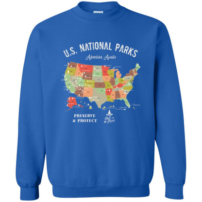 Hiking Camping T-shirt National Park Map Vintage T-shirt Royal