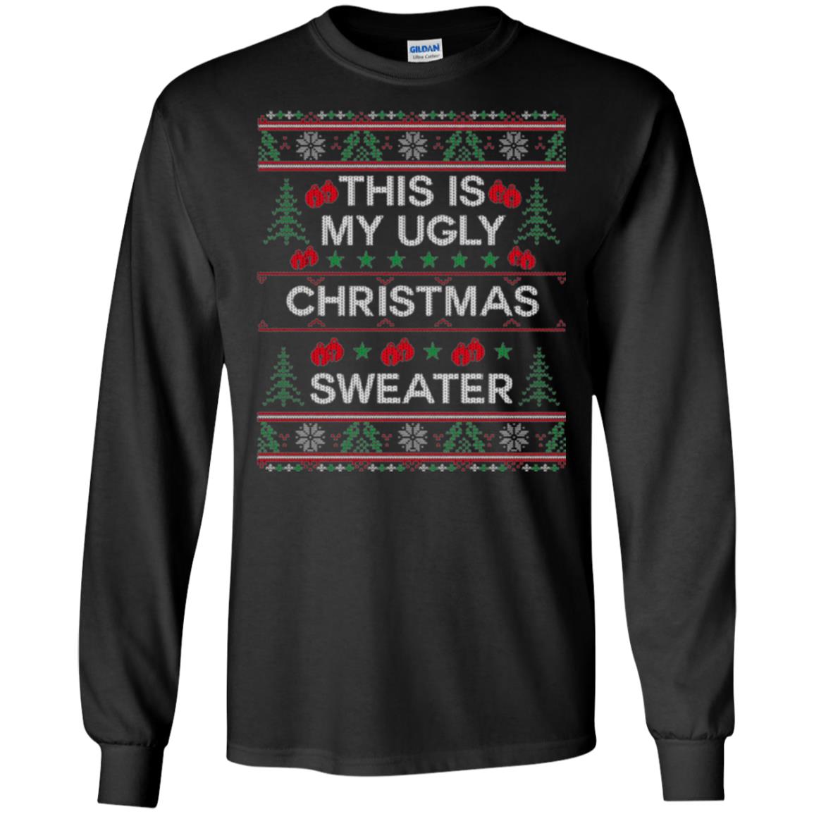 Christmas T-shirt This Is My Ugly Christmas Sweater Black