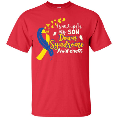 I Stand Up For My Son Down Syndrome Awareness T-shirt Red