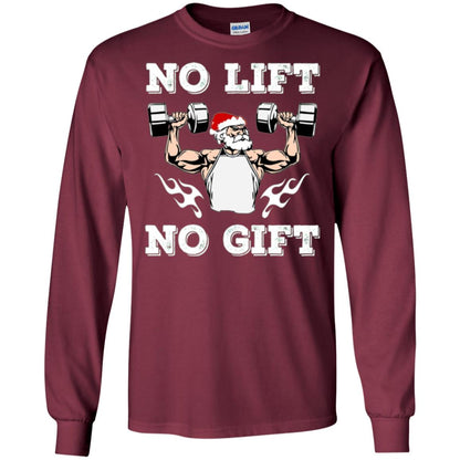 Christmas T-shirt No Lift No Gift Maroon
