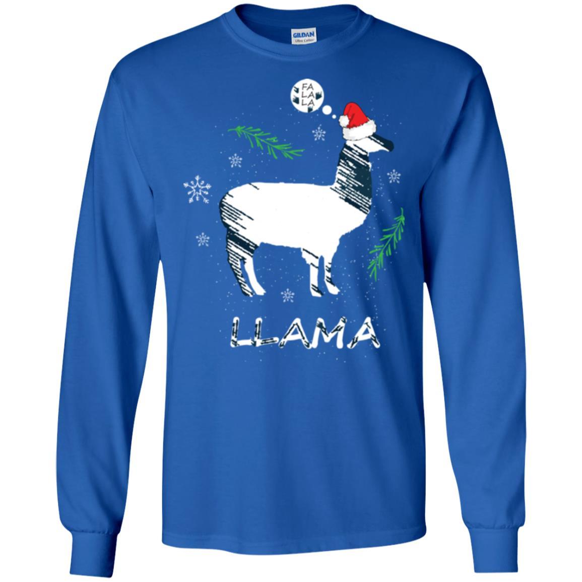 Christmas T-shirt Fa La La La Llama T-shirt Royal