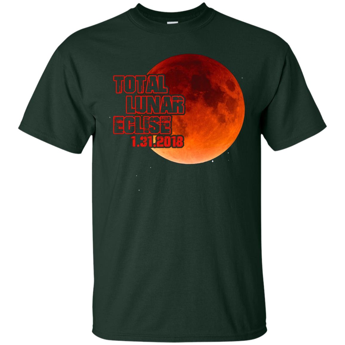 Blood Moon T-shirt Total Lunar Eclipse 1.31.2018 Forest Green