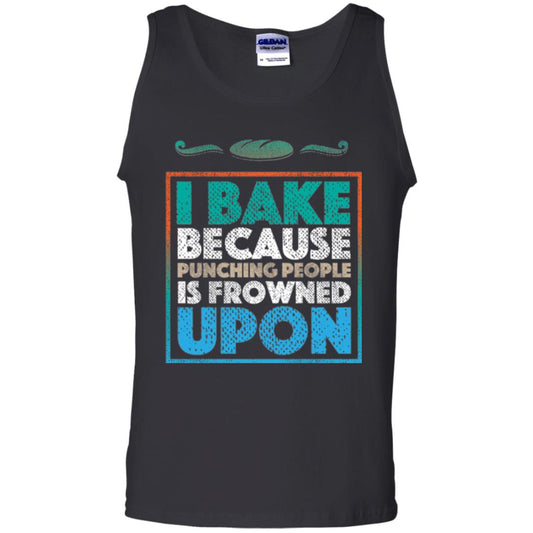 Baking Lovers T-shirt I Bake Because Punching People Is Frowned Upon Black