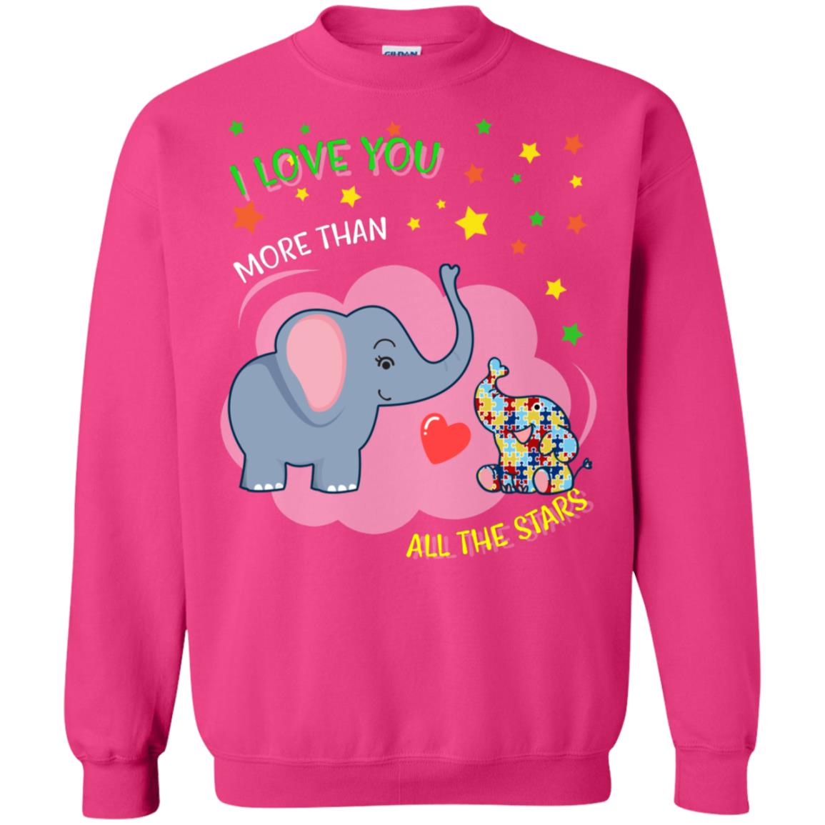 I Love You Morethan All The Stars Autism Awareness Shirt Heliconia