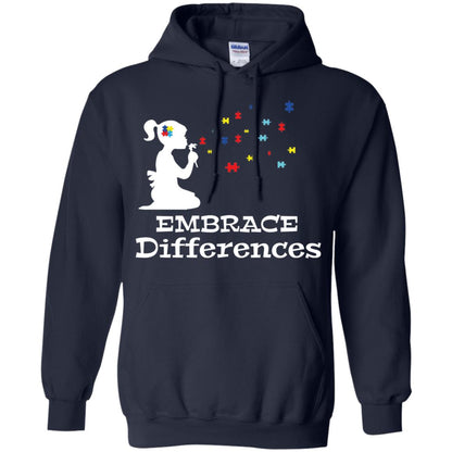 Embrace Differences Autism Awareness T-shirt Navy