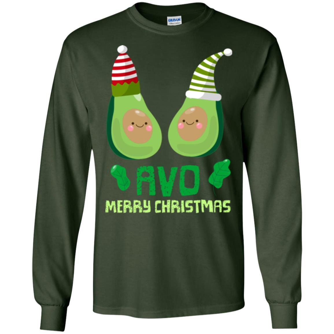 Avocado Merry Christmas T-shirt Forest Green