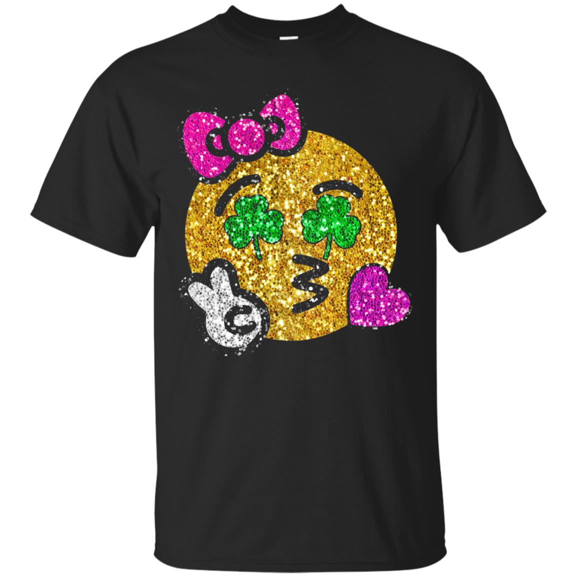 Emoji Kiss Heart Princess St. Patrick_s Day T-shirt Black