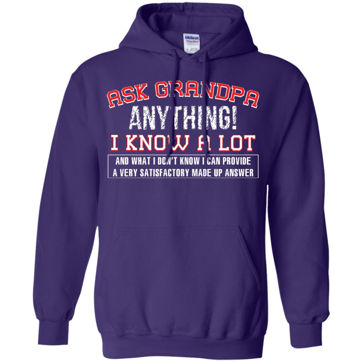 Ask Grandpa Anything I Know A Lot Funny Saying Gift Shirt For Papa Purple