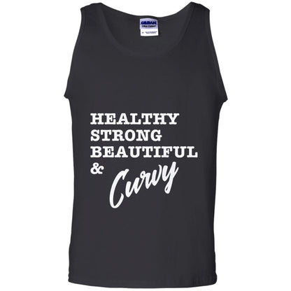 Bold Exercise T-shirt Healthy Strong Beautiful And Curvy Black