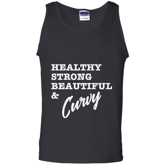 Bold Exercise T-shirt Healthy Strong Beautiful And Curvy Black