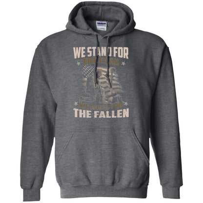 Veteran T-shirt We Stand For The Flag, We Kneel For The Fallen Dark Heather