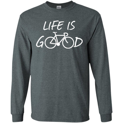 Bicycle T-shirt Life Is Good T-shirt Dark Heather