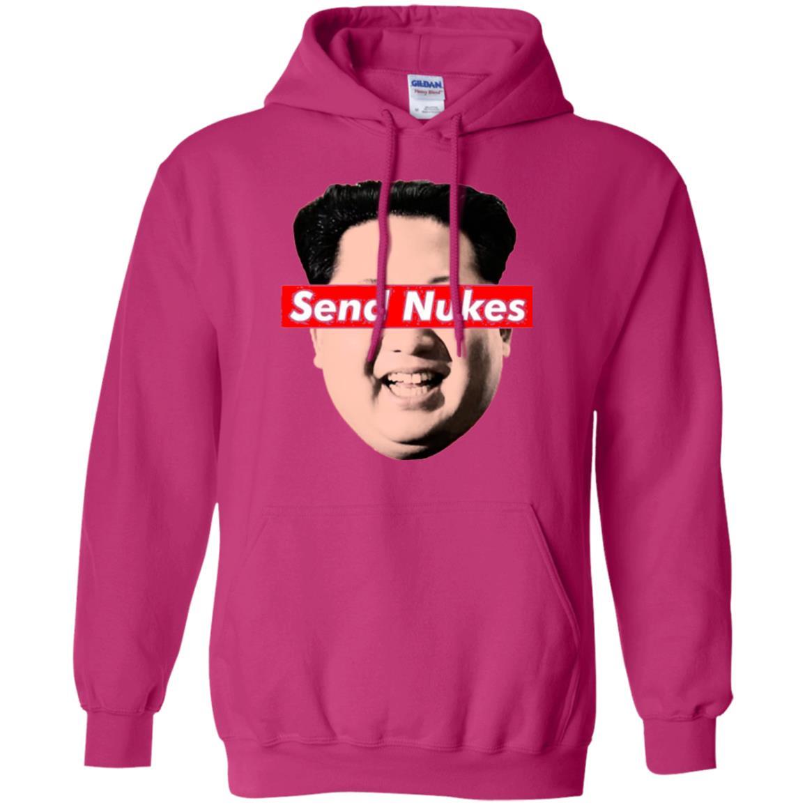 Funny Parody Novelty T-shirt Send Nukes Kim Jong Un Heliconia