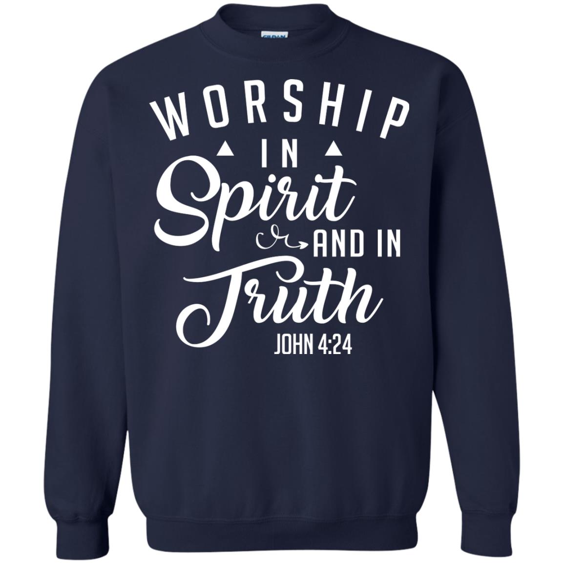 Christian T-shirt Worship In Spirit And In Truth Navy