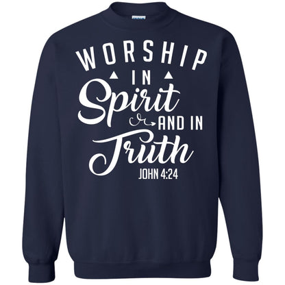 Christian T-shirt Worship In Spirit And In Truth Navy