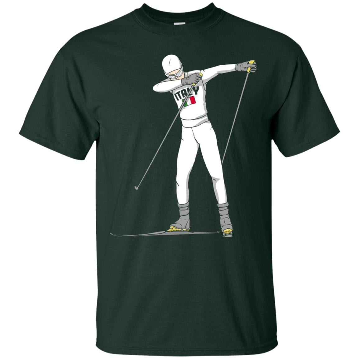 Italy Dabbing Skier Shirt Forest