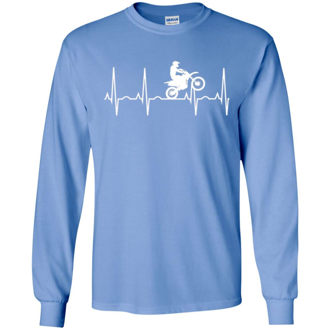 Dirt Bike Rider T-shirt Dirt Bike Heartbeat T-shirt Carolina Blue