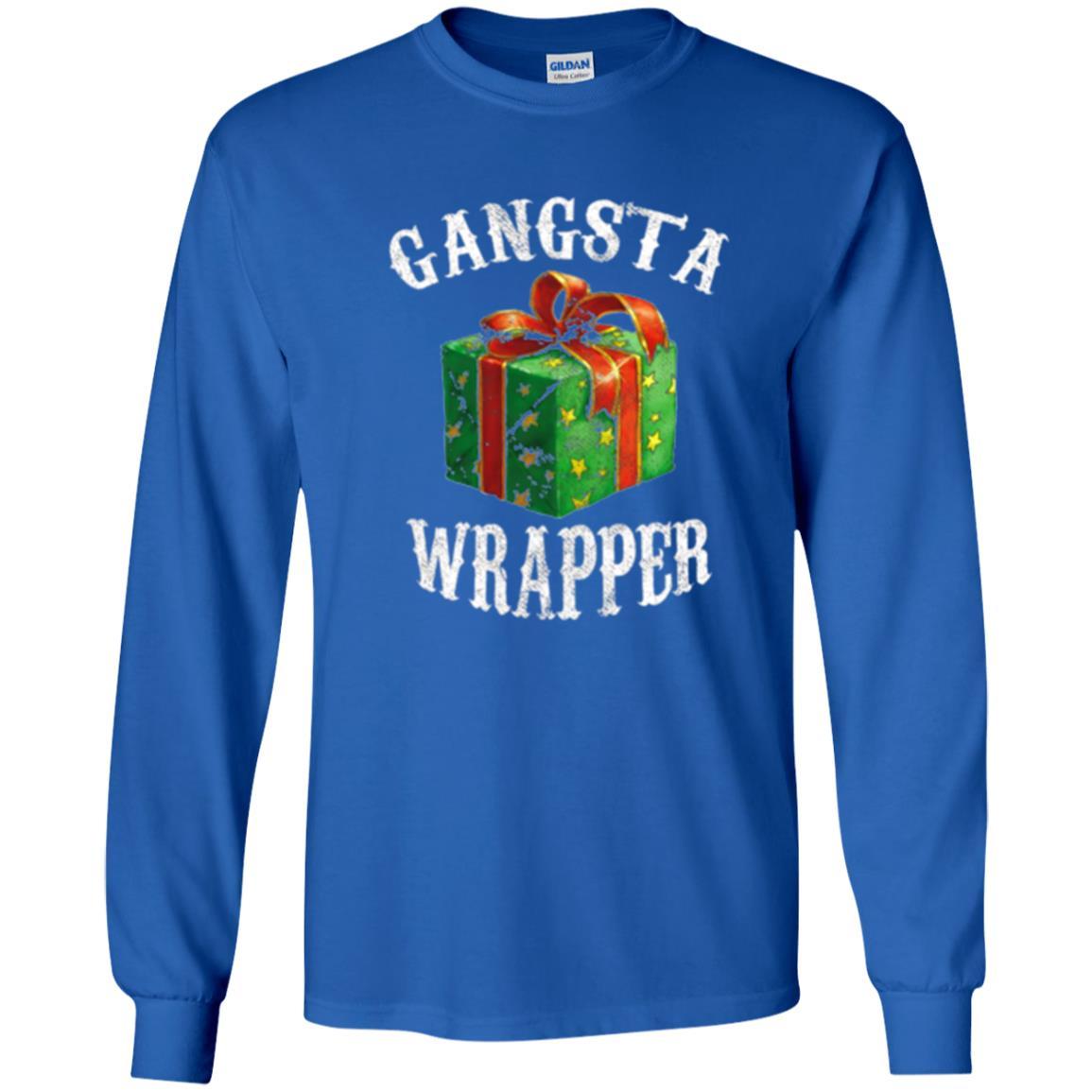 Christmas T-shirt Gangsta Wrapper Novelty Royal