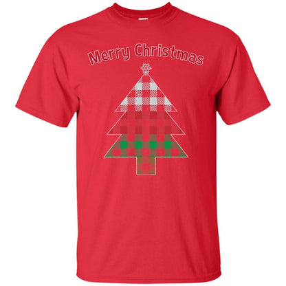 Unique Buffalo Plaid Tree Christmas Matching Pajama T-Shirt Red