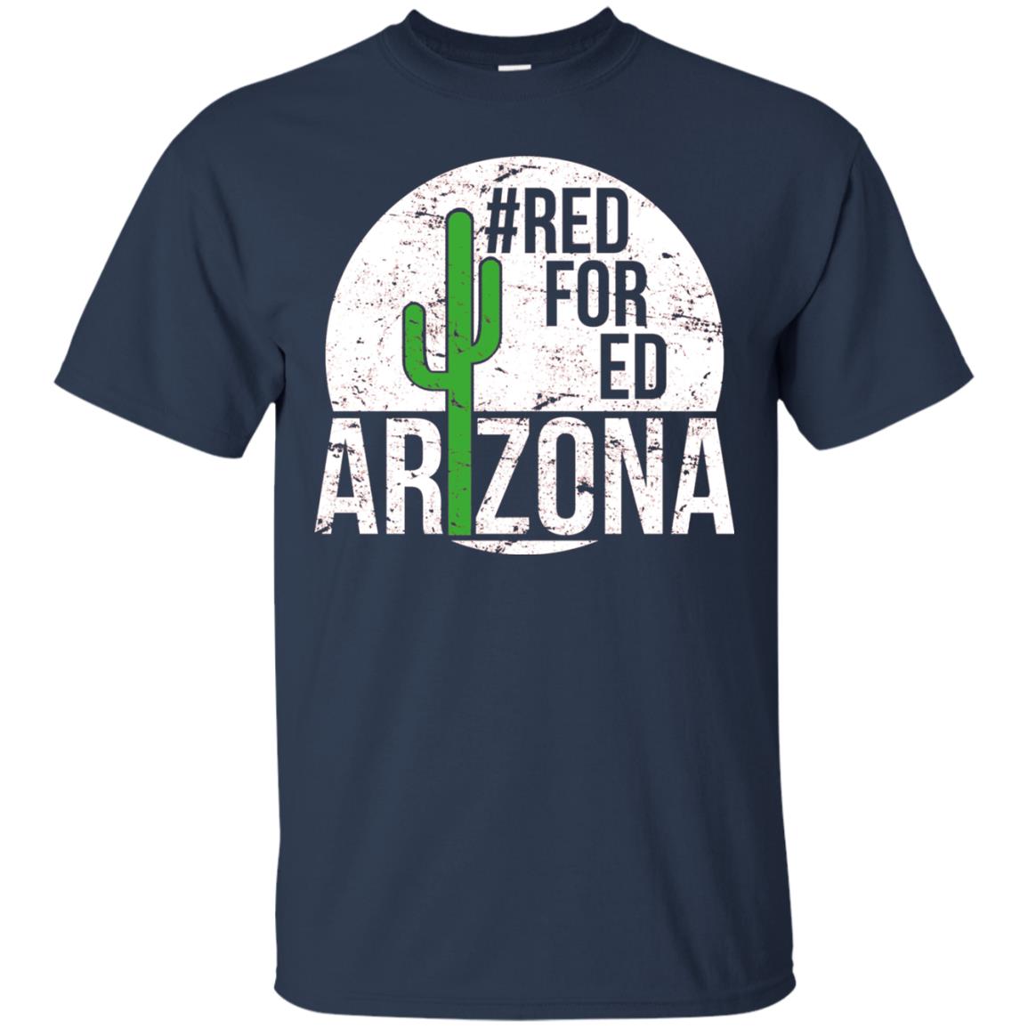 Vintage Red For Ed Arizona Teacher Protest T-shirt Navy