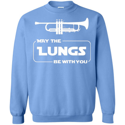Funny Trumpet Player T-shirt May The Lungs Be With You Carolina Blue