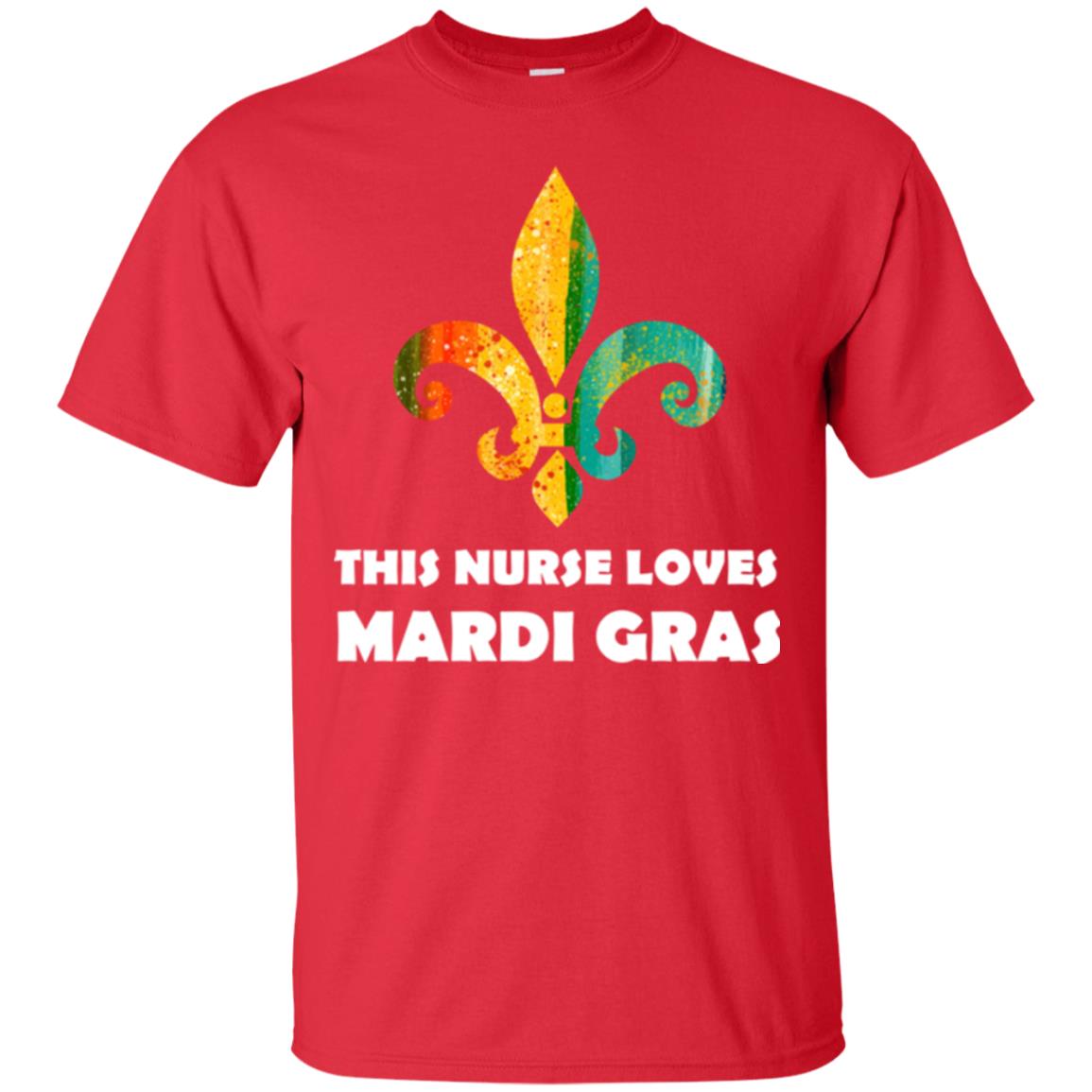 Nurse T-shirt This Nurse Loves Mardi Gras T-shirt Red