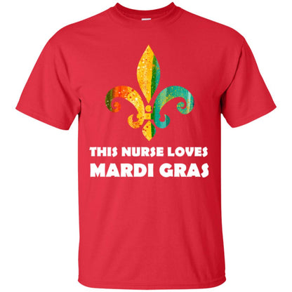 Nurse T-shirt This Nurse Loves Mardi Gras T-shirt Red