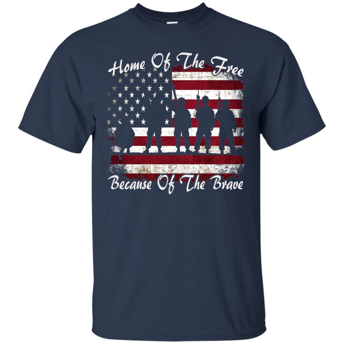 Home Of The Free Because Of The Brave Flag Military Shirt Navy