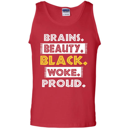 Educated Melanin T-shirt Brains Beauty Black Woke Proud Red