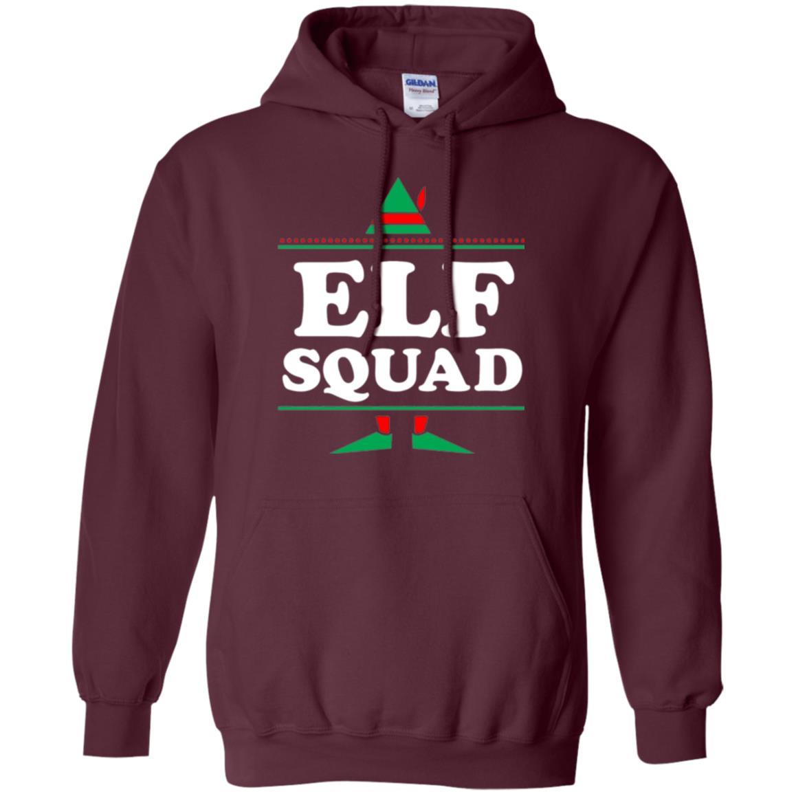 Christmas T-shirt Elf Squad Holiday Family Group Matching Maroon