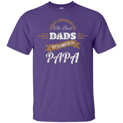 Promoted To Papa Shirt Grandpa Announcement T-shirt Purple